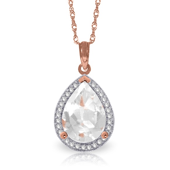 NECKLACE WITH NATURAL DIAMONDS & WHITE TOPAZ